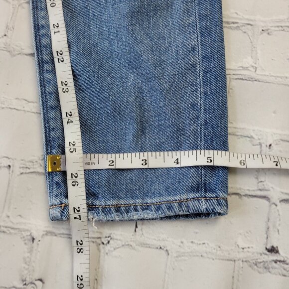 American Eagle Woman’s Blue Distressed mom jeans size 0 Regular - Picture 4 of 12
